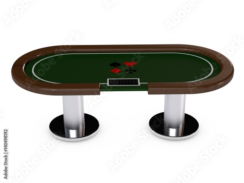 Poker table.Isolated on whi...