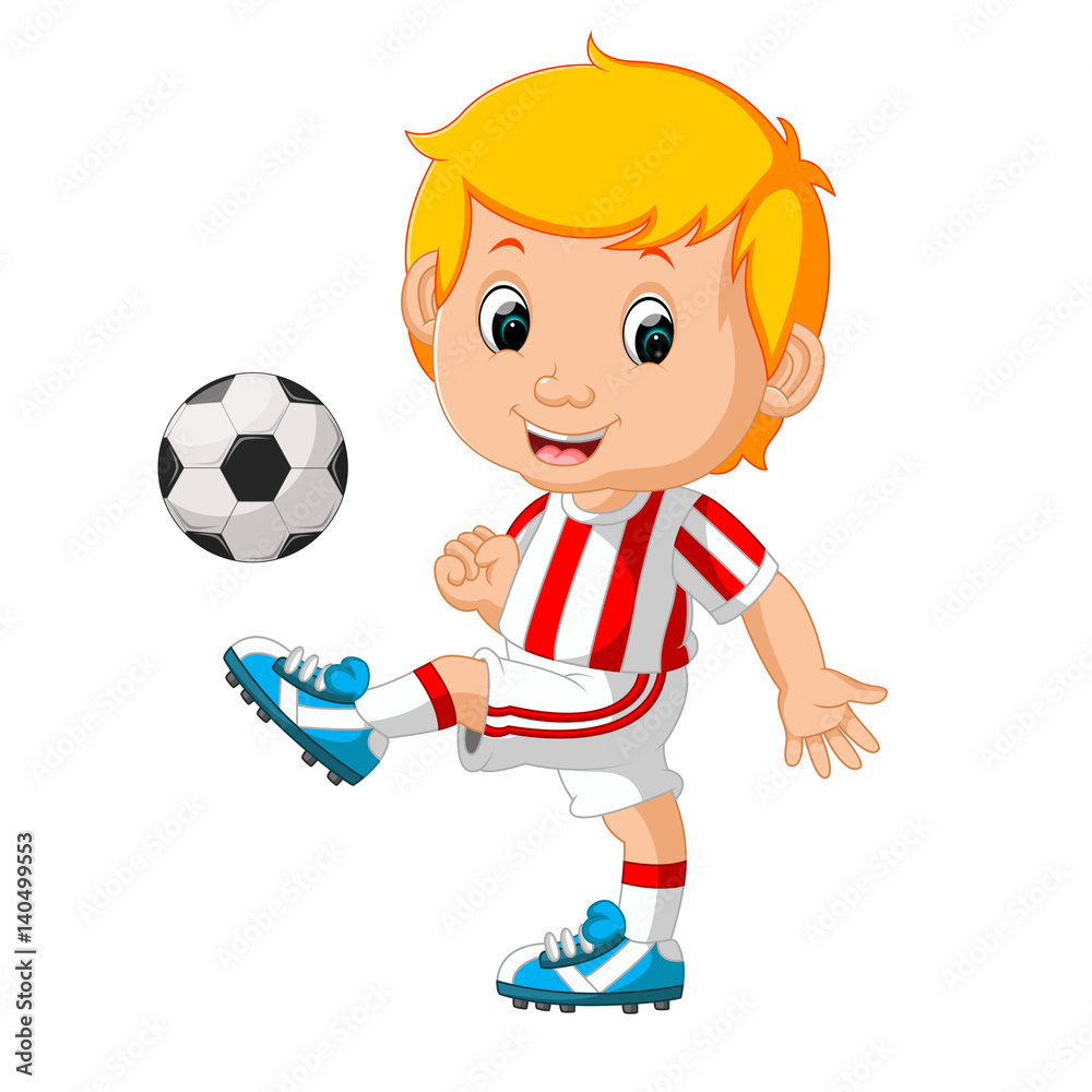  boy playing soccer