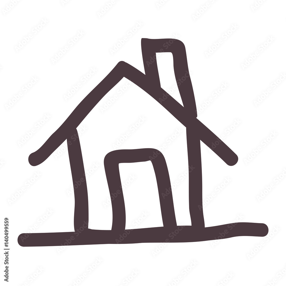 hand drawing silhouette house icon vector illustration hand drawing silhouette house icon vector illustration