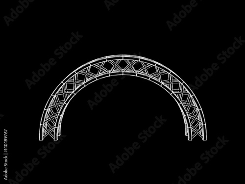 Arch truss. Isolated on bla...
