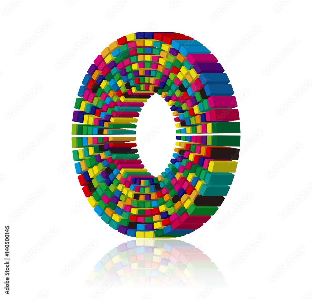 Obraz premium 円 立体 カラフル