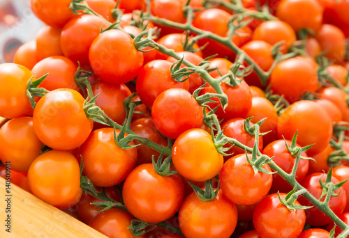 cluster of red  cherry tomatoes for background