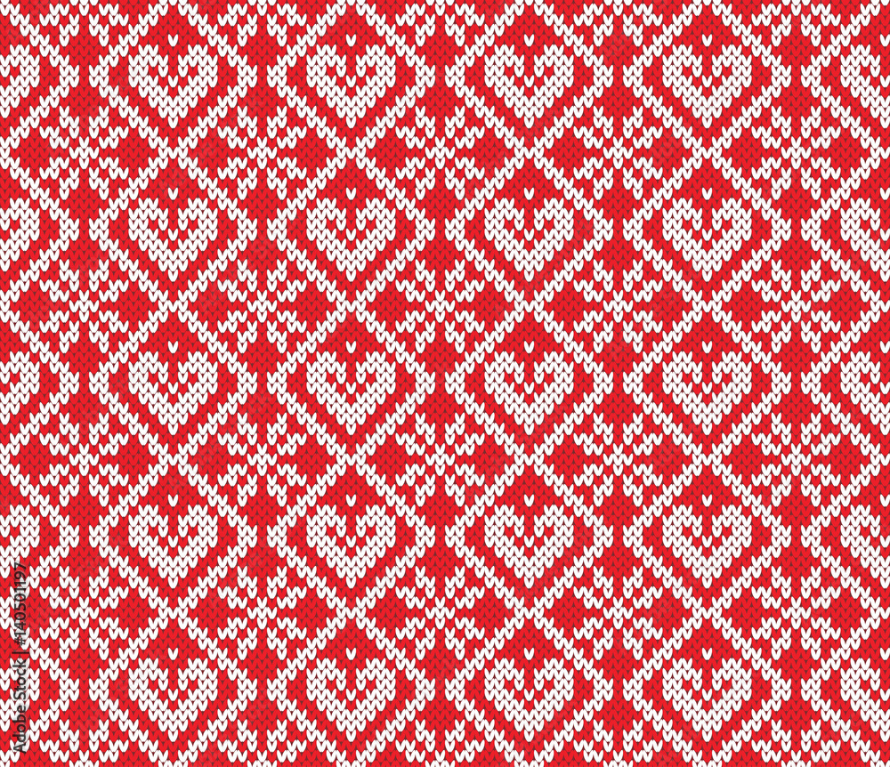 Festive Sweater Design. Seamless Knitted Pattern