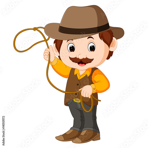 Funny cartoon cowboy