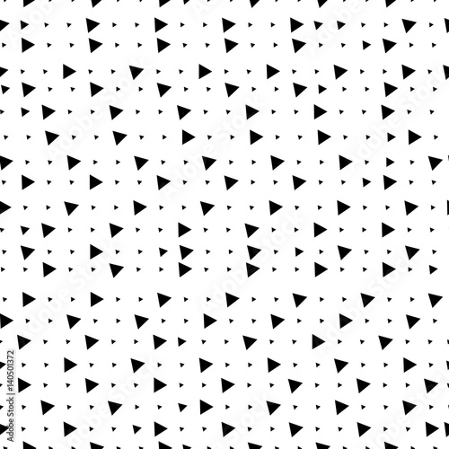 Seamless geometric black and white ornament generated by random triangles