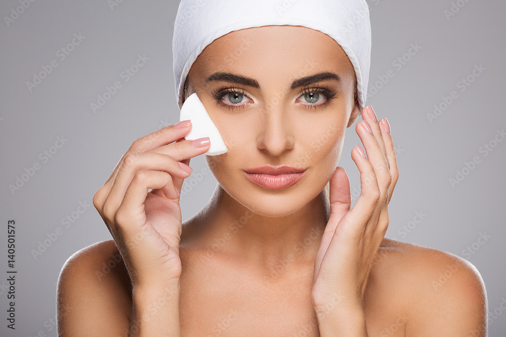 Beautiful girl with nude make up at studio Beautiful girl with nude make up at studio