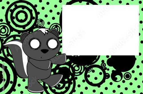 funny skunk emotion cartoon background in vector format