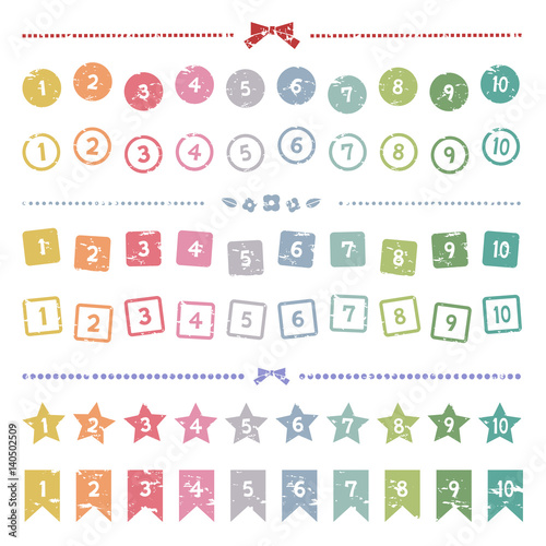 数字 アイコン スタンプ  / vector eps 