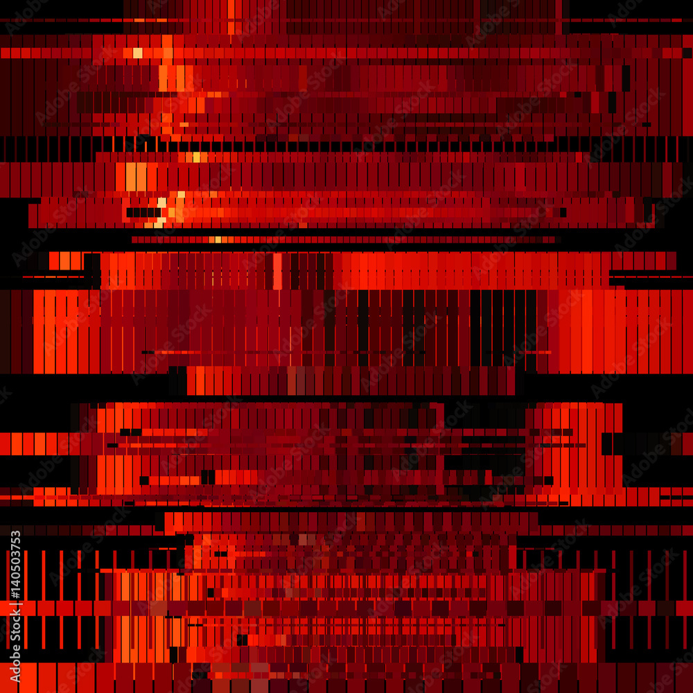 Glitch Red Abstract Background With Distortion Bug Effect Random