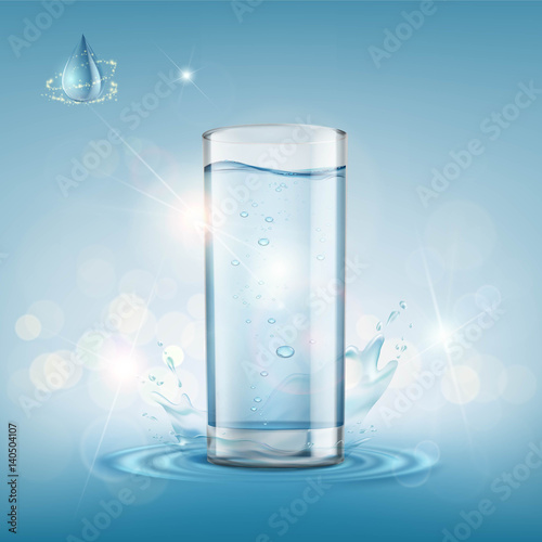 Glass with clear water.