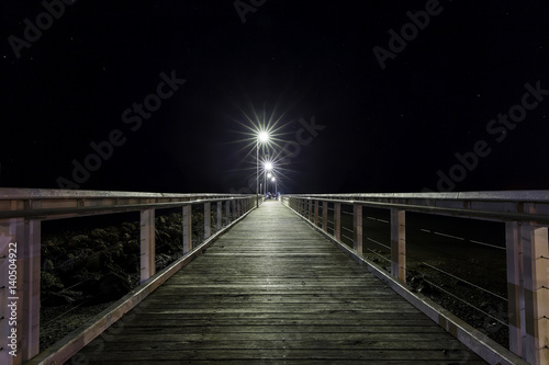 Fototapeta Naklejka Na Ścianę i Meble -  Wellington Point jetty and night lights 