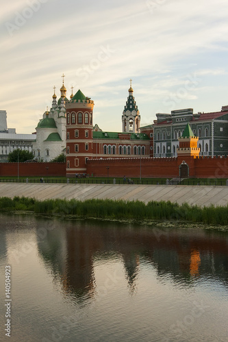 background panorama view of the waterfront of the city of Yoshkar-Ola, Mari El, Russia © alfaori