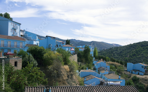 Juzcar, blue village,  typical of Andalucia photo