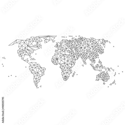 abstract world map lines