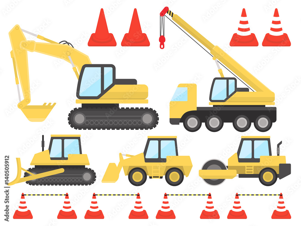 建設機械のイラストセット Stock Vector Adobe Stock 建設機械のイラストセット Stock Vector Adobe Stock