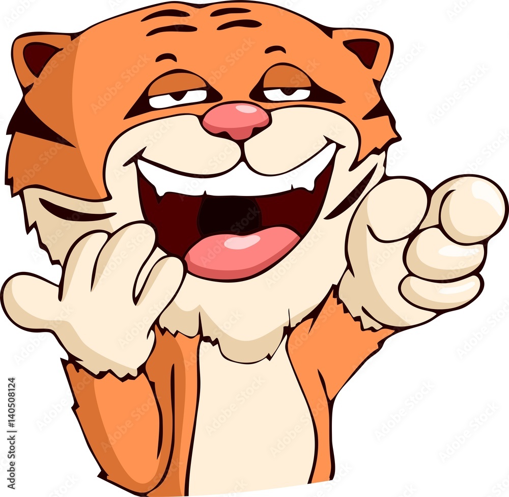 laughing tiger cartoon Stock Vector | Adobe Stock