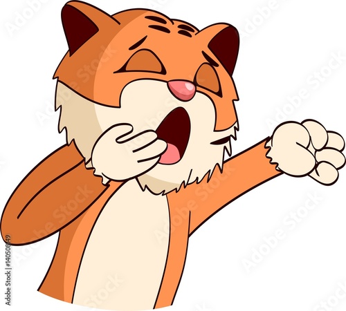 Fototapeta Naklejka Na Ścianę i Meble -  sleepy tiger cartoon
