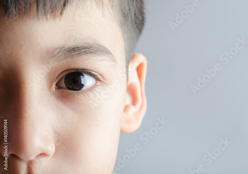 Close up little boy's eye