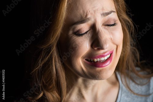 Young woman crying