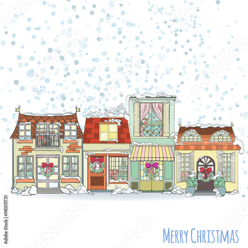 Christmas and New Year house invitation card