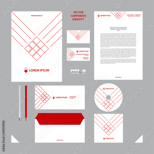 Corporate identity business template. White branding set.