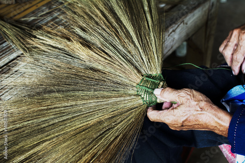 thailand cultural,handmake broom making photo