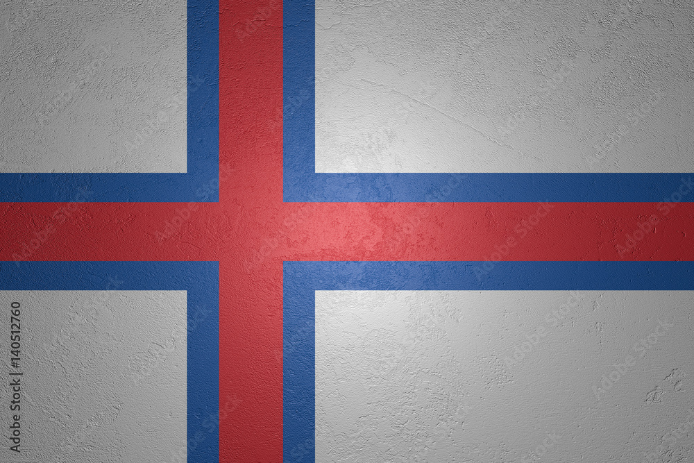 Fototapeta premium Flag of the Faroe Islands on stone background, 3d illustration