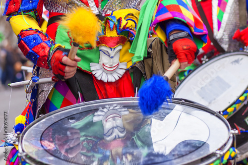 Drummer at Badajoz Carnival parade, Spain