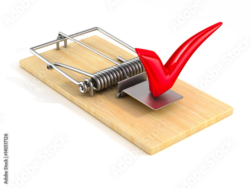 mousetrap on white backgrou...