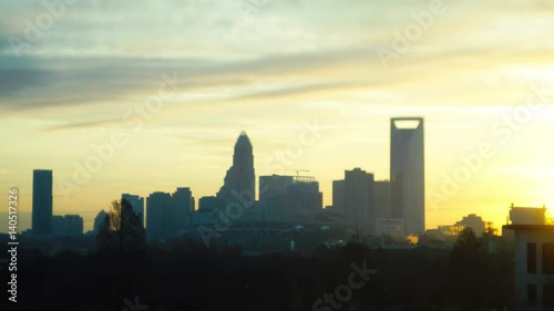 morning sunrise over charlotte north carolina