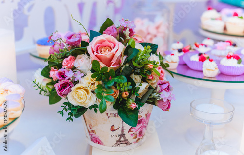 Bouquet of flowers, Wedding decoration, hand made.