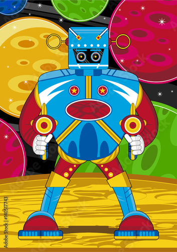 Cartoon Retro Science Fiction Robot