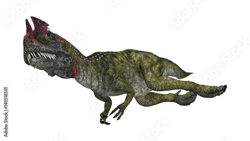 3D Rendering Dinosaur Cryolophosaurus on White