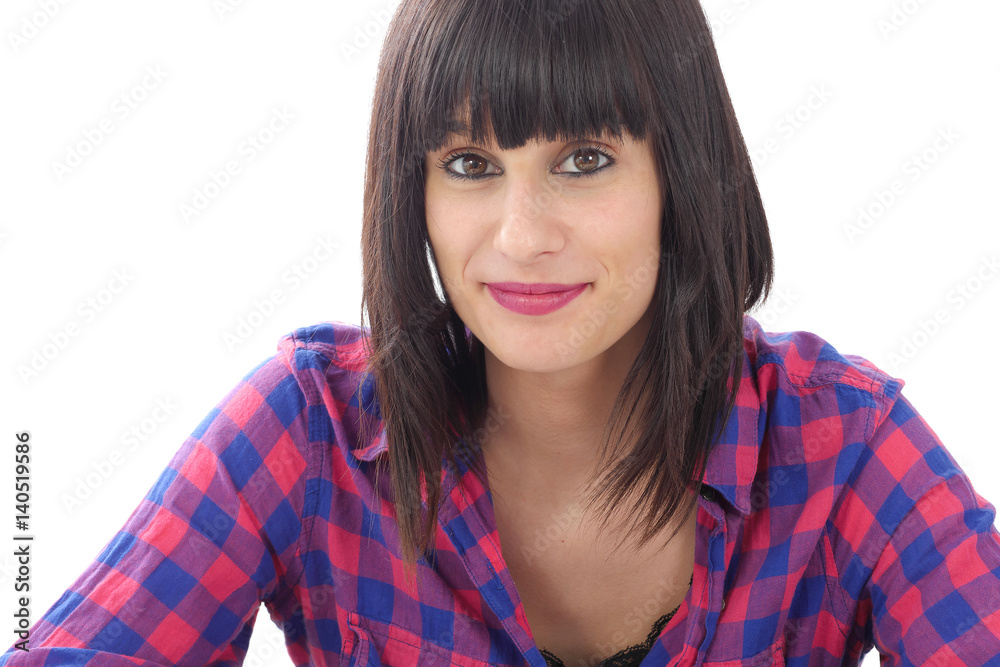 Beautiful casual brunette woman portrait