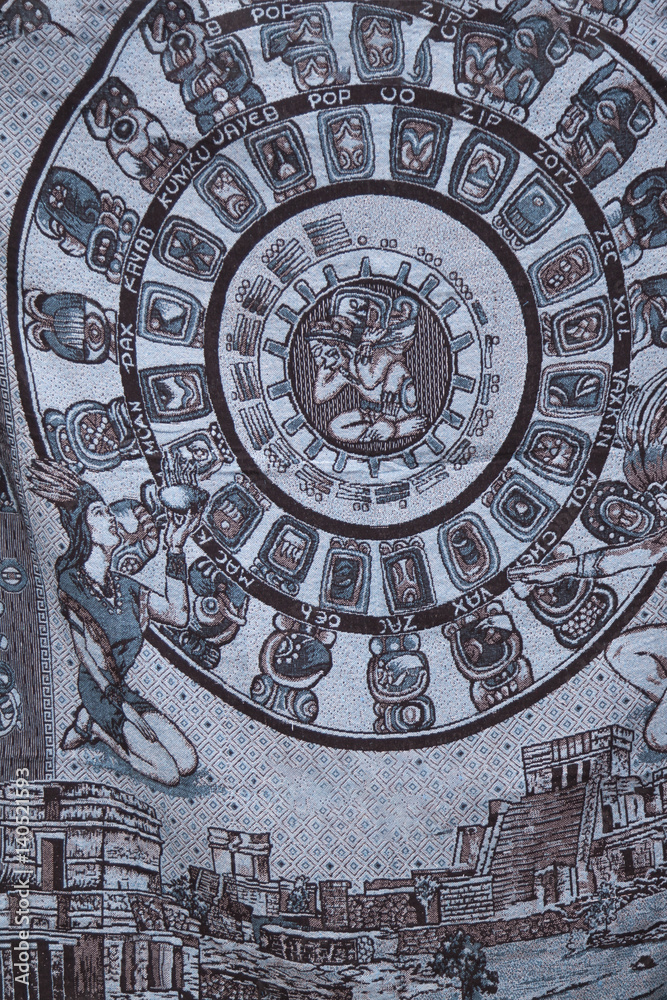 tappeto messicano calendario maya