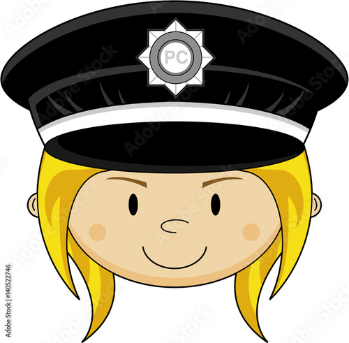 Cute Cartoon Police Woman
