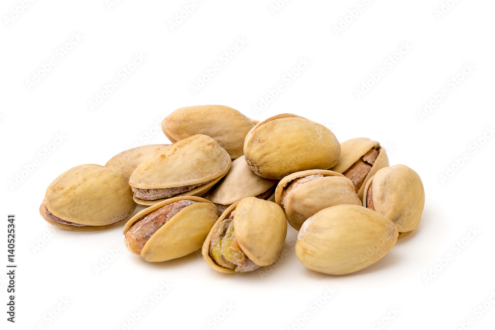 Pistachios on a white Pistachios on a white