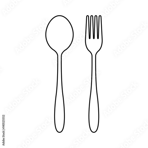 fork and spoon icon vector