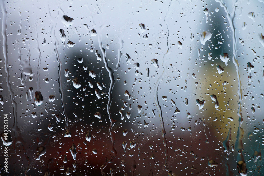 Rain drops on window , rainy day Rain drops on window , rainy day