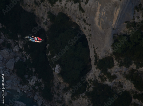 Base jumper jumps into the void