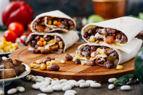 Nice vegetarian burrito ove...