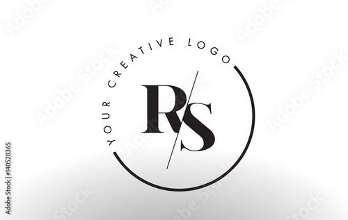 RS Serif Letter Logo Design with Creative Intersected Cut.