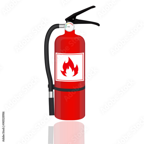 Fire extinguisher isolated on white background. Vector illustration.