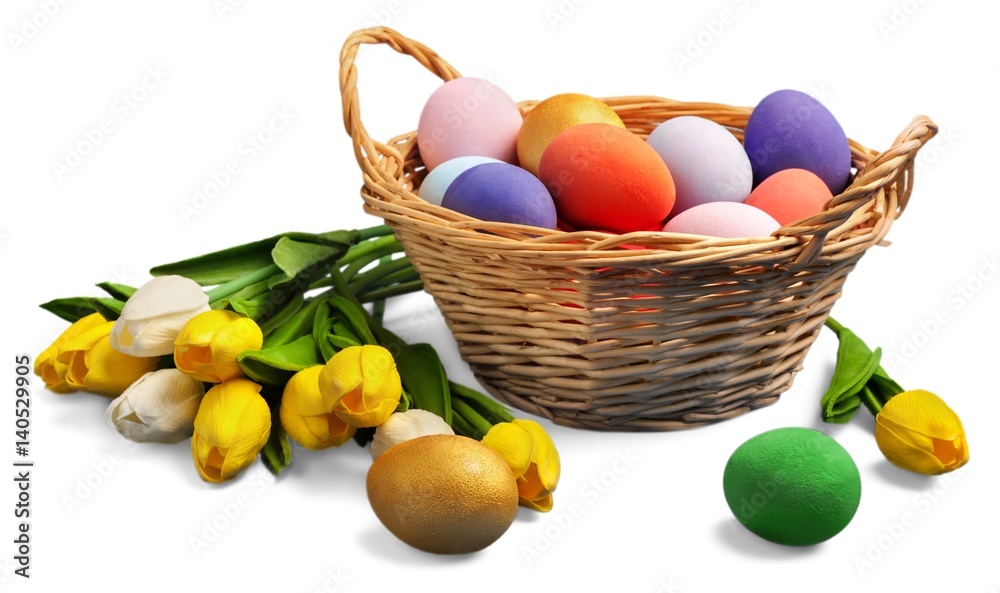 Easter eggs and flower. Easter eggs and flower.