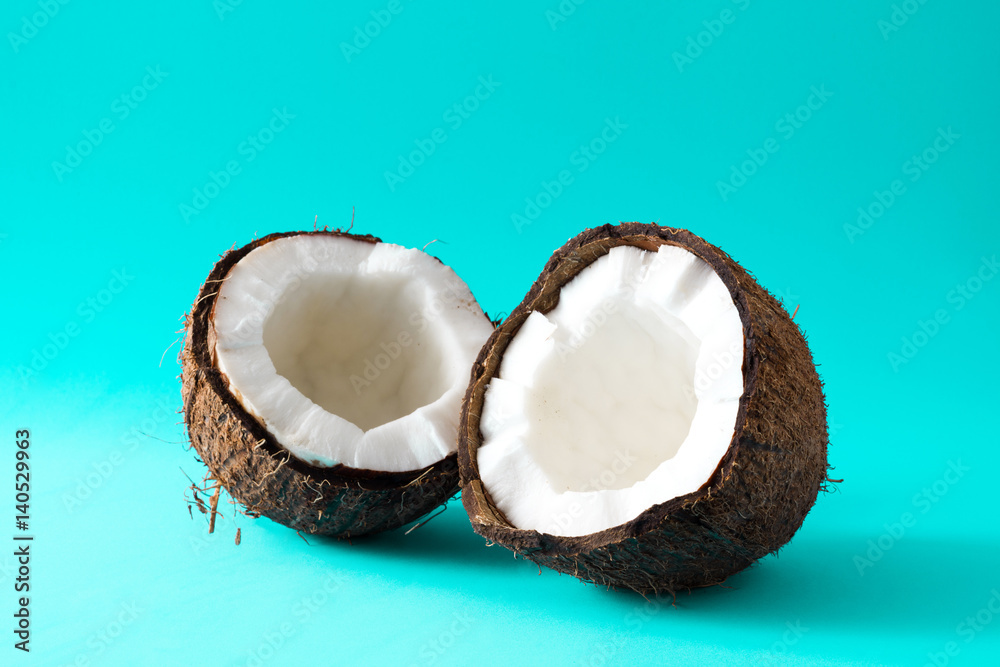 Coconut fruit on blue background
Coconut fruit on blue background