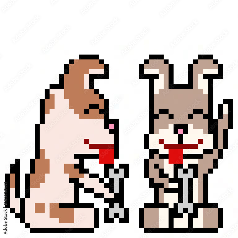 Obraz premium pixel art dog