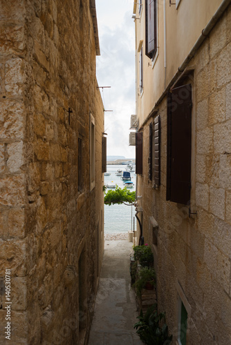 The streets of Vis, Croatia. Traveling, journey, summer concept. © Acronym