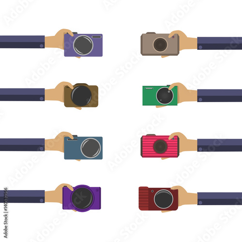 Hand with photo camera