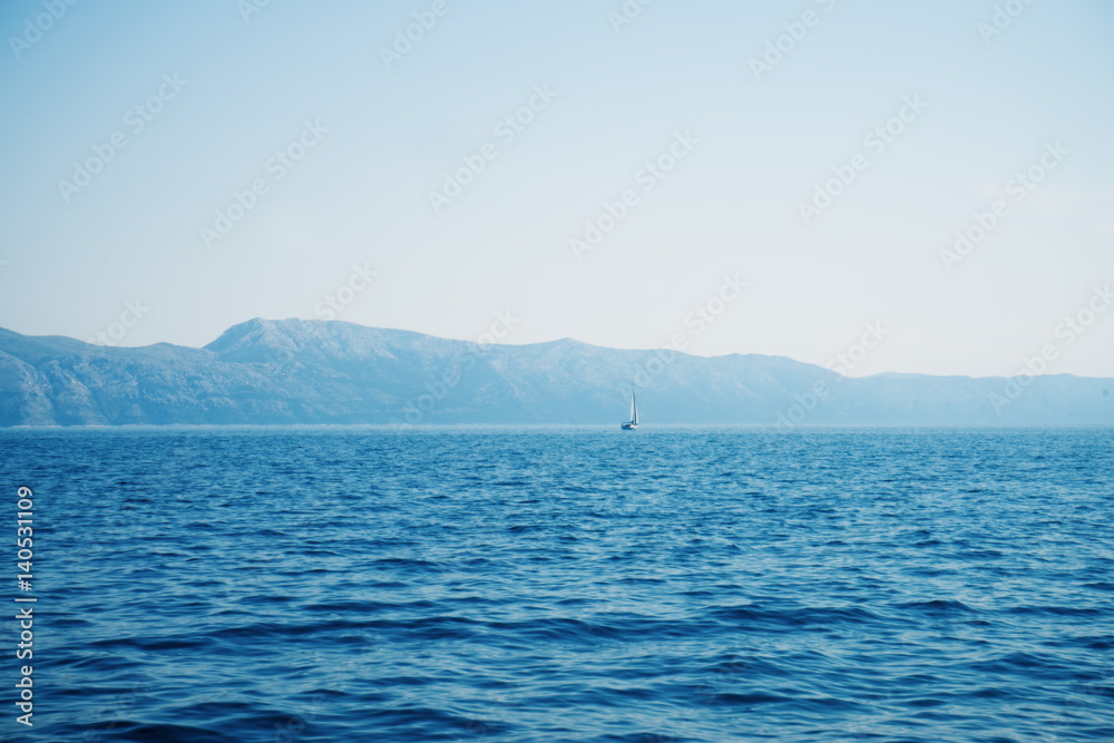 Beautiful seascape of Adriatic. Traveling, yachting, vacation concept.