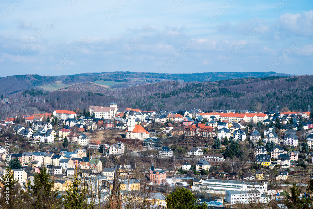 Panorama von Aue im Erzgebirge